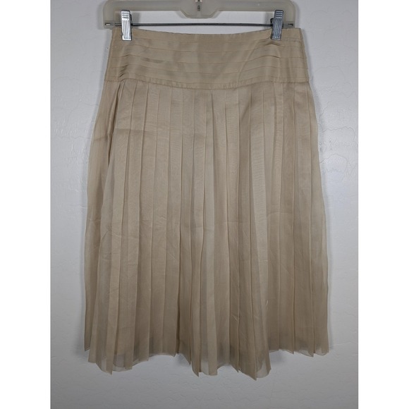 Robert Rodriguez Tan Midi Skirt with White Floral Detail - Picture 5 of 11